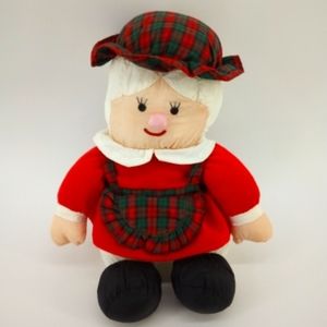 Vintage 1994 Mrs. Claus Stuffed Nylon Puffy Plush Gibson Greetings Parachute